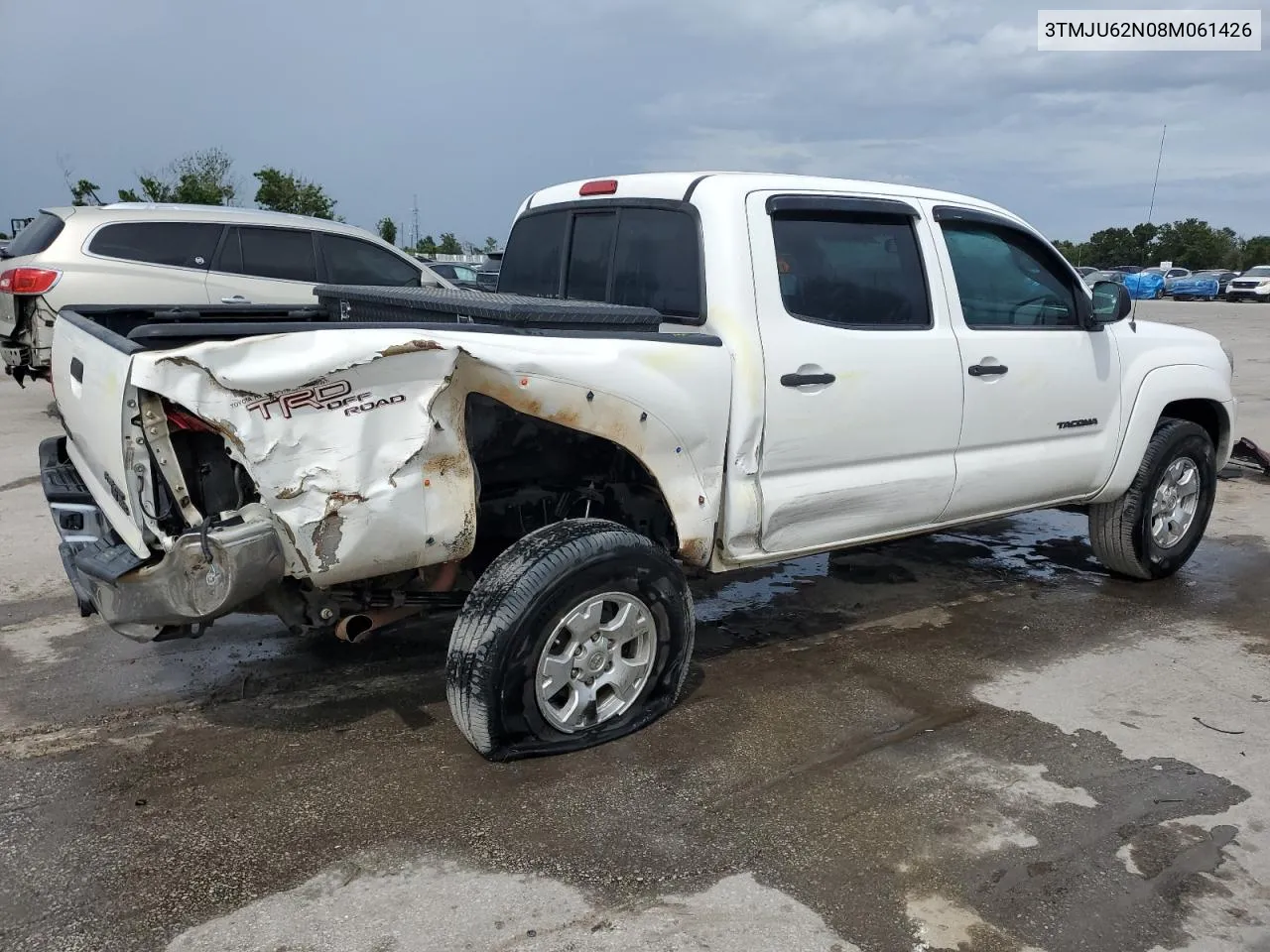 2008 Toyota Tacoma Double Cab Prerunner VIN: 3TMJU62N08M061426 Lot: 73099554