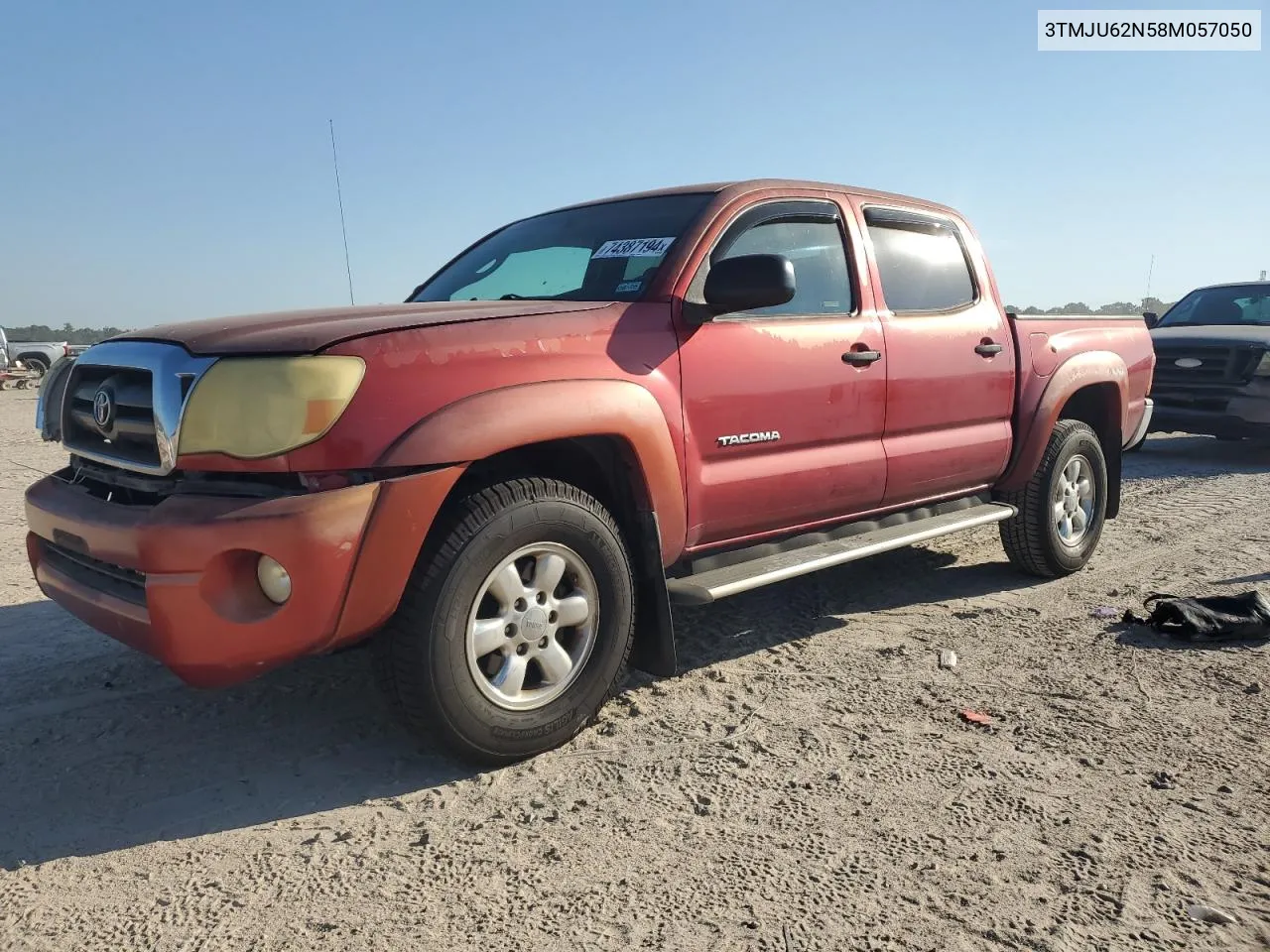 2008 Toyota Tacoma Double Cab Prerunner VIN: 3TMJU62N58M057050 Lot: 74387194