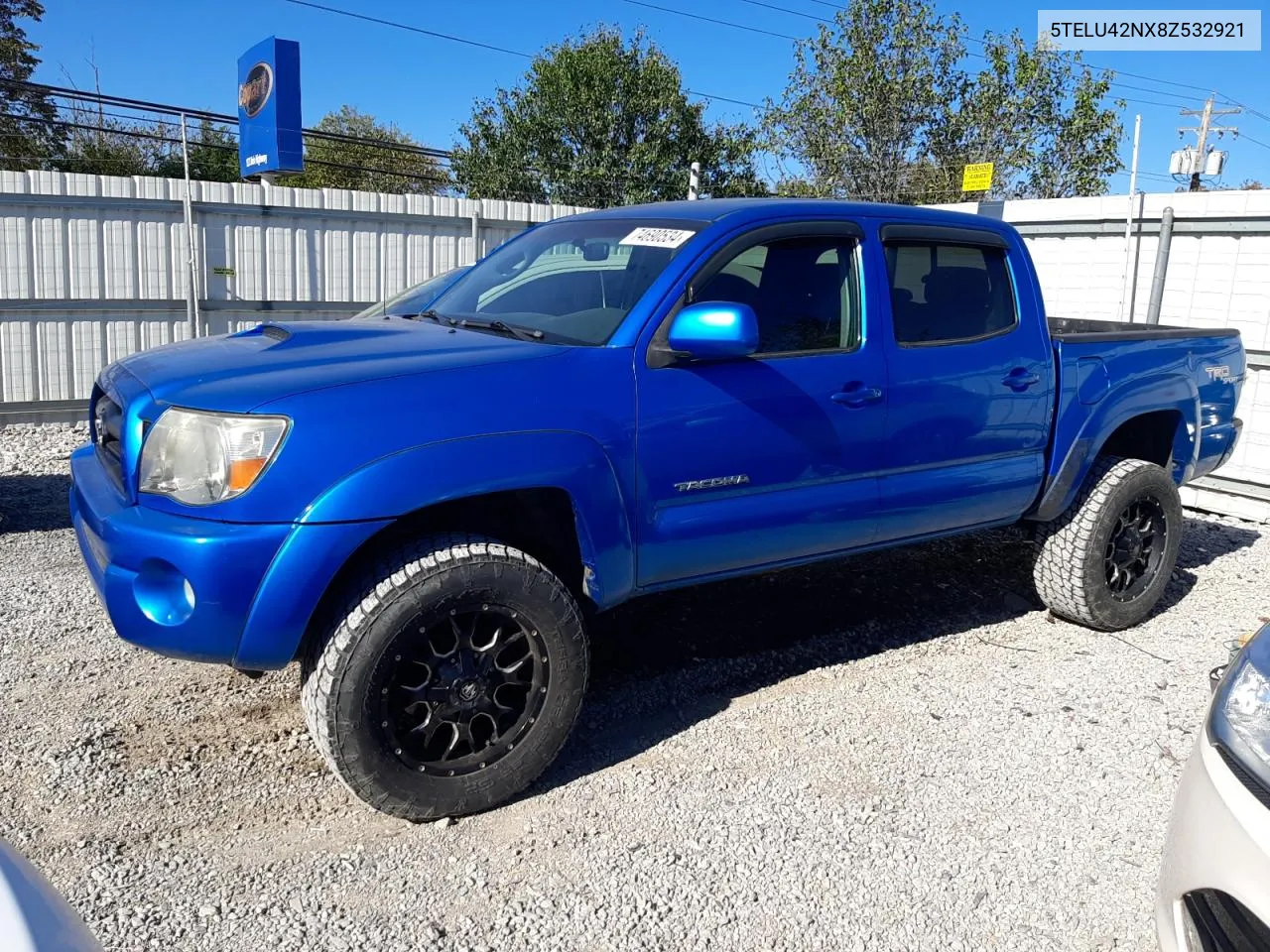 2008 Toyota Tacoma Double Cab VIN: 5TELU42NX8Z532921 Lot: 74690534