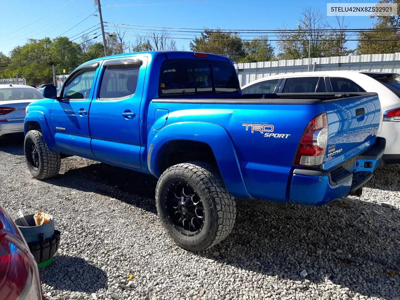 2008 Toyota Tacoma Double Cab VIN: 5TELU42NX8Z532921 Lot: 74690534