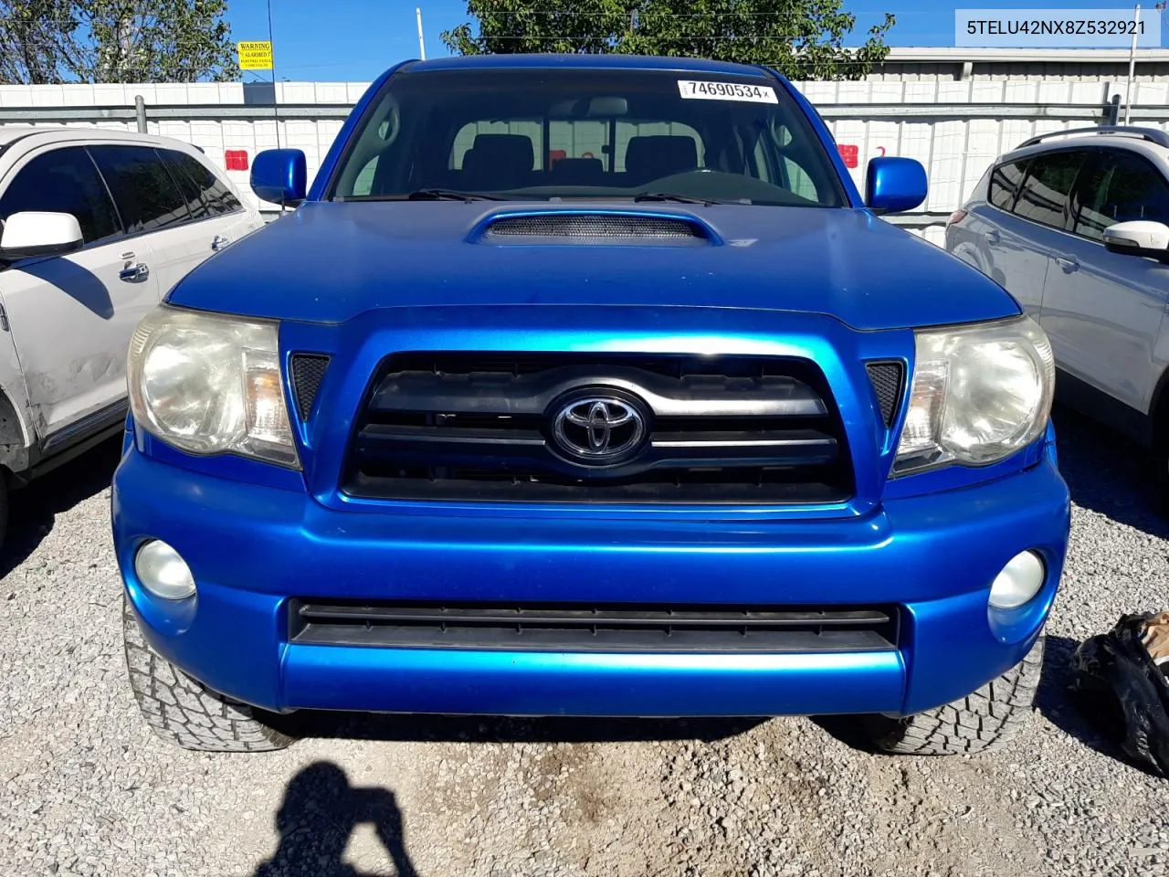 2008 Toyota Tacoma Double Cab VIN: 5TELU42NX8Z532921 Lot: 74690534