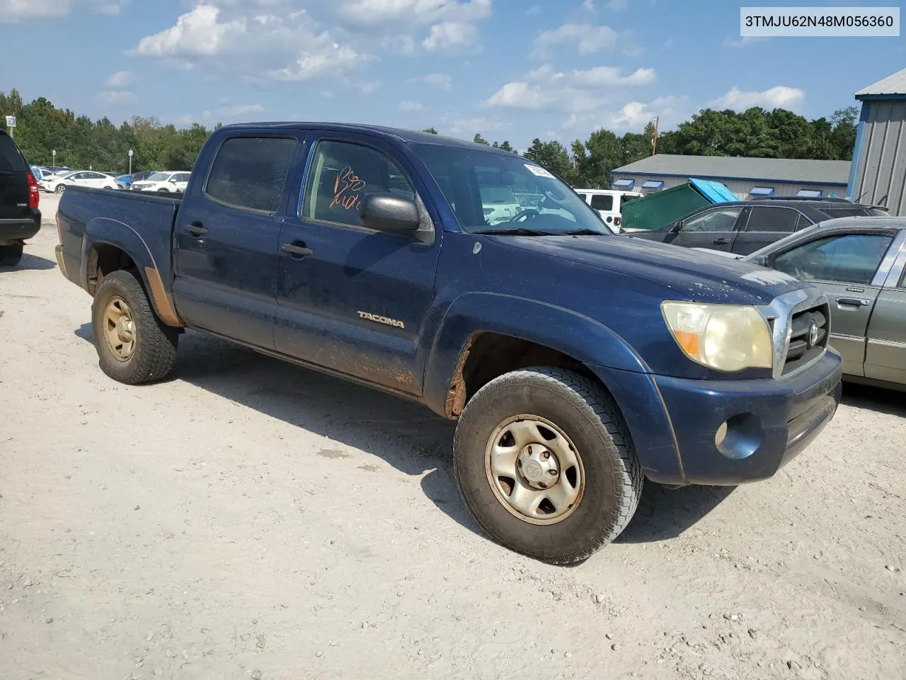 2008 Toyota Tacoma Double Cab Prerunner VIN: 3TMJU62N48M056360 Lot: 75987484