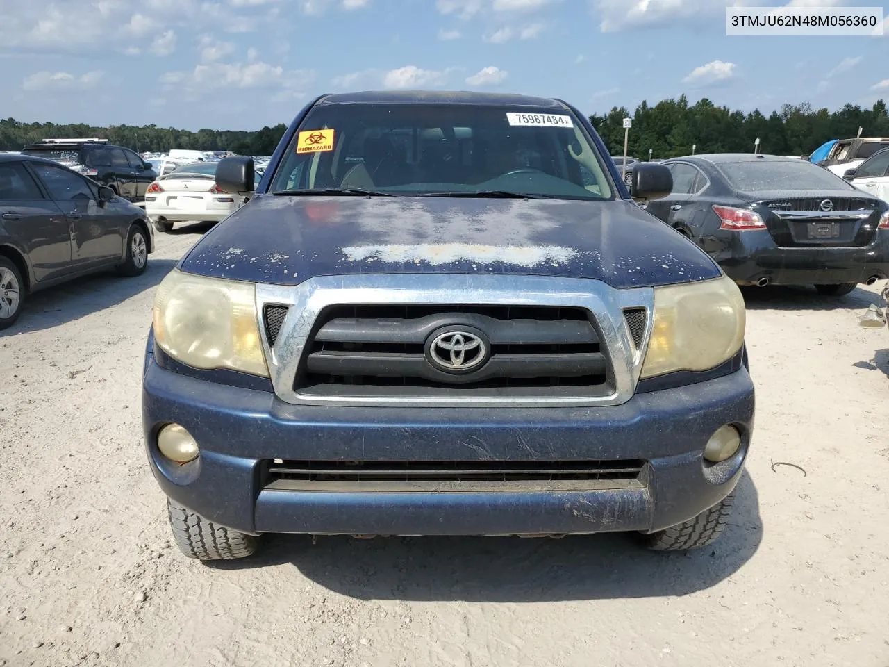 2008 Toyota Tacoma Double Cab Prerunner VIN: 3TMJU62N48M056360 Lot: 75987484