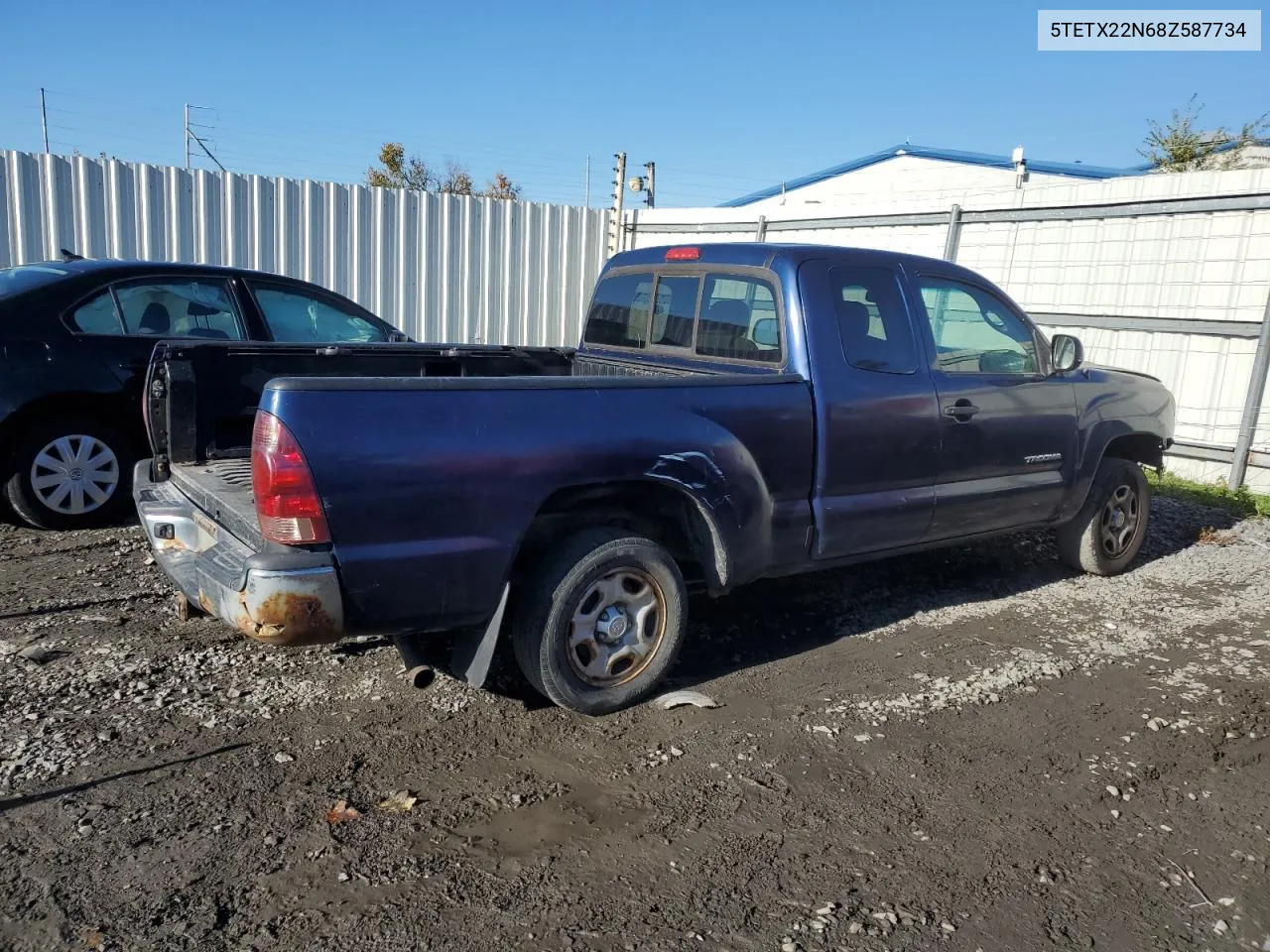 2008 Toyota Tacoma Access Cab VIN: 5TETX22N68Z587734 Lot: 76410374