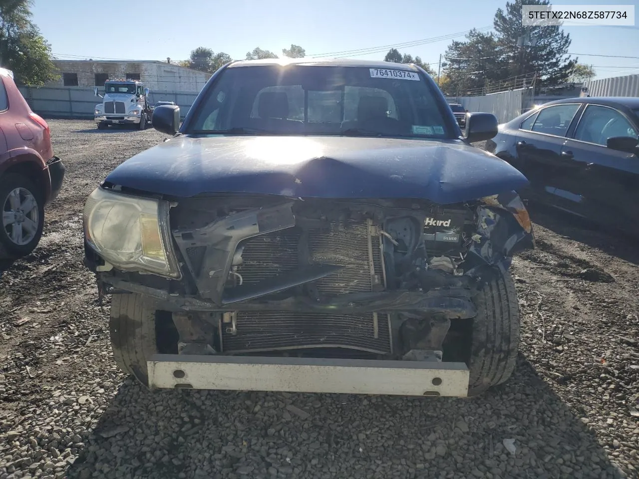 2008 Toyota Tacoma Access Cab VIN: 5TETX22N68Z587734 Lot: 76410374