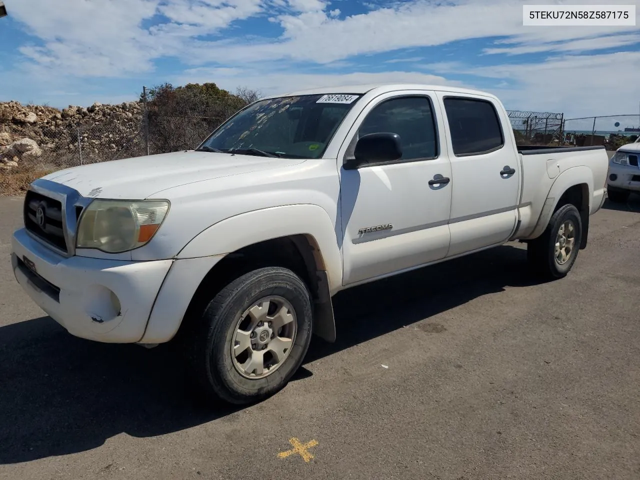 2008 Toyota Tacoma Double Cab Prerunner Long Bed VIN: 5TEKU72N58Z587175 Lot: 76619084