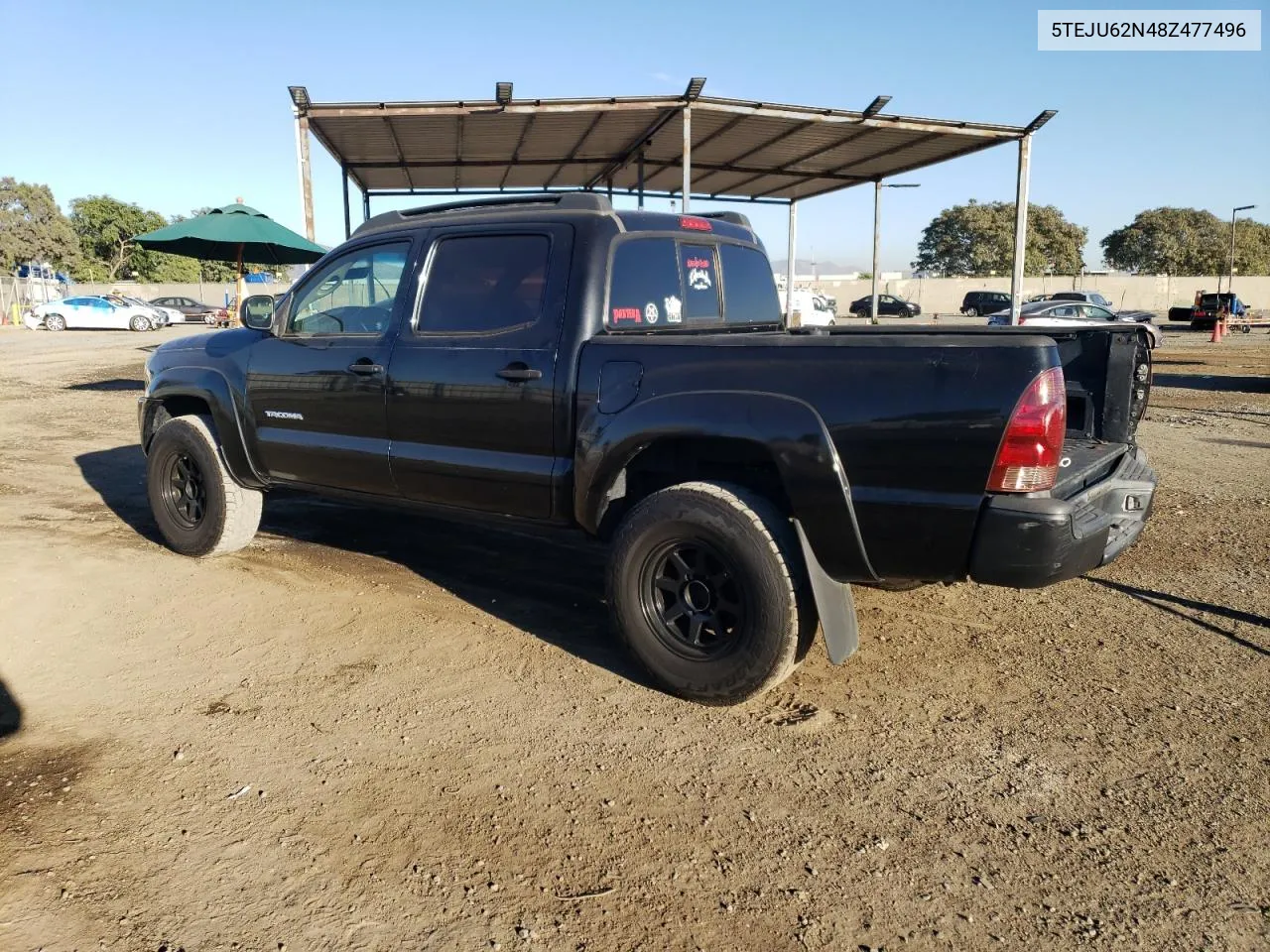 2008 Toyota Tacoma Double Cab Prerunner VIN: 5TEJU62N48Z477496 Lot: 77458884