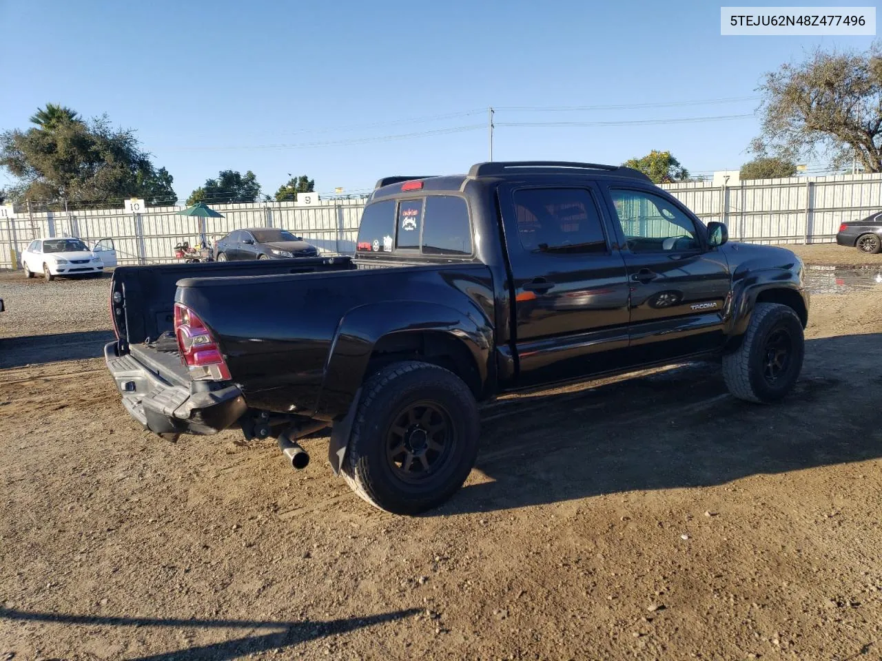 2008 Toyota Tacoma Double Cab Prerunner VIN: 5TEJU62N48Z477496 Lot: 77458884