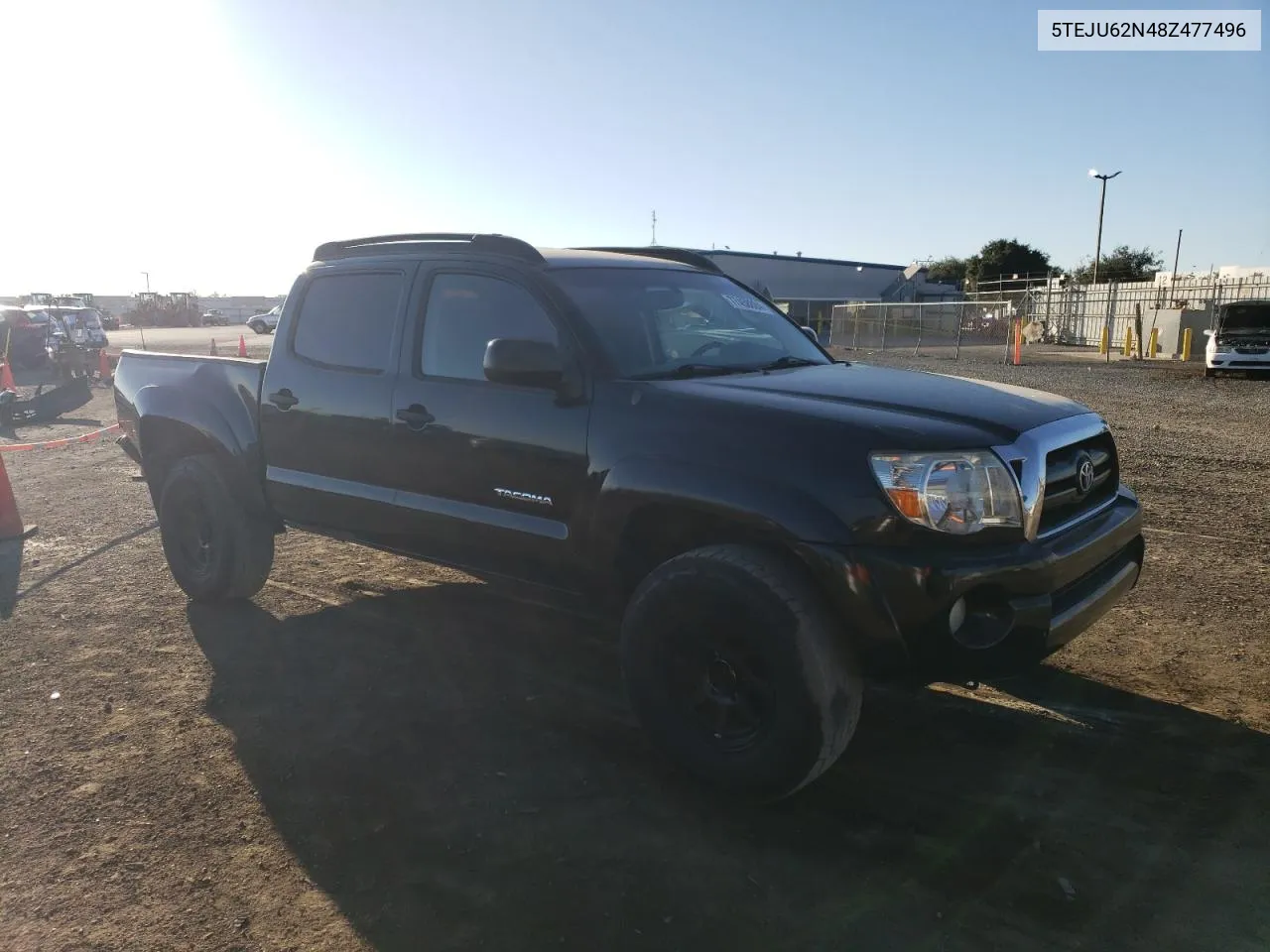 2008 Toyota Tacoma Double Cab Prerunner VIN: 5TEJU62N48Z477496 Lot: 77458884