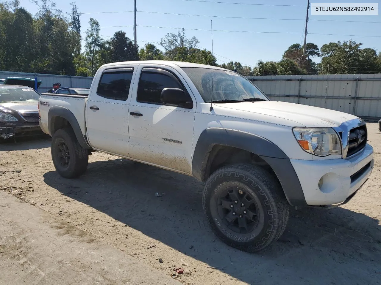 2008 Toyota Tacoma Double Cab Prerunner VIN: 5TEJU62N58Z492914 Lot: 77843254