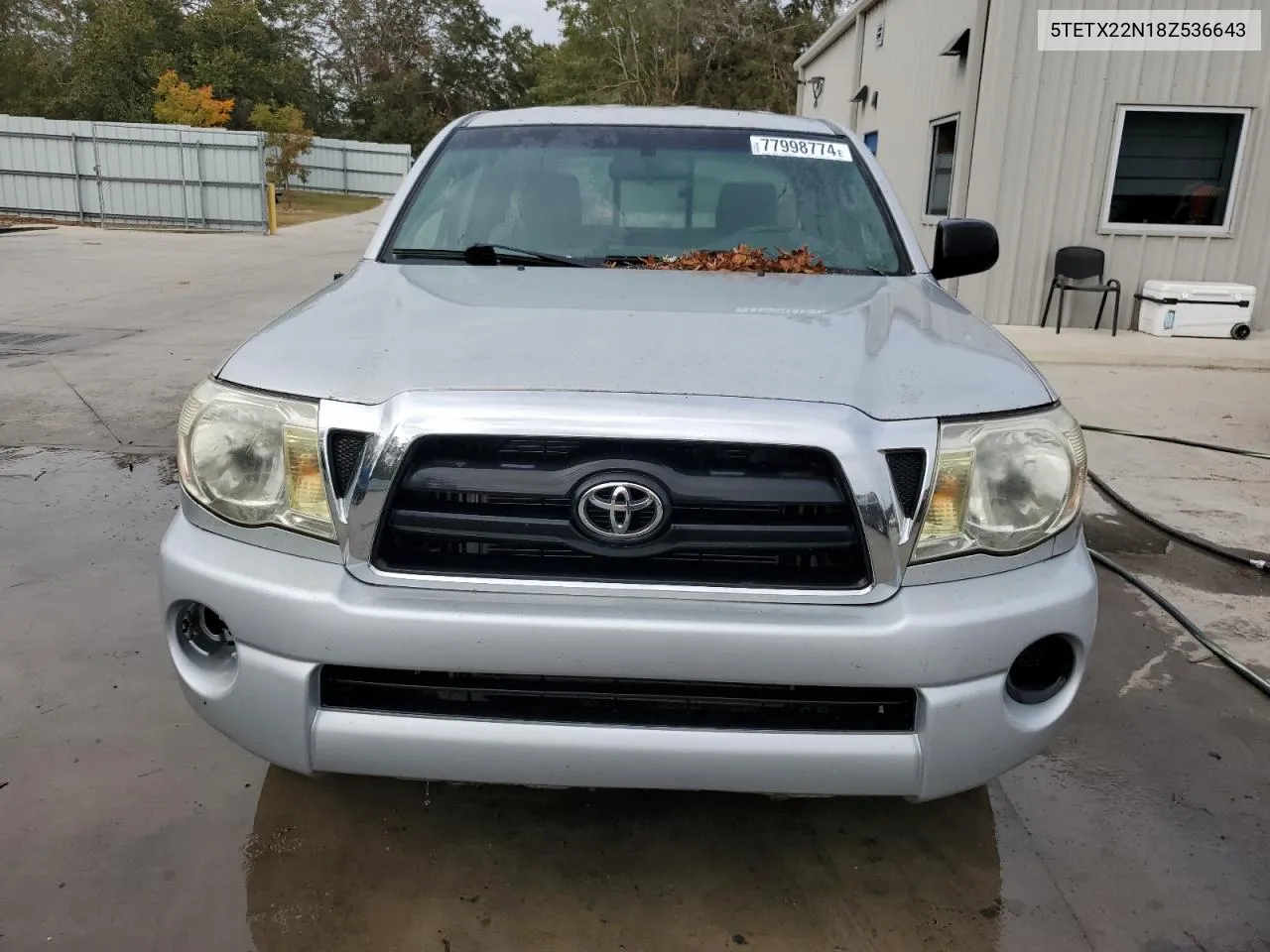 2008 Toyota Tacoma Access Cab VIN: 5TETX22N18Z536643 Lot: 77998774