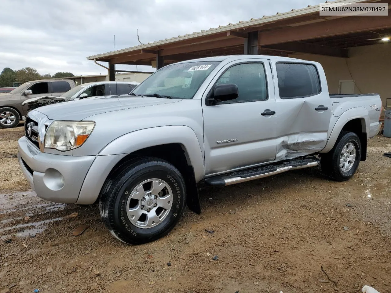 2008 Toyota Tacoma Double Cab Prerunner VIN: 3TMJU62N38M070492 Lot: 78087674