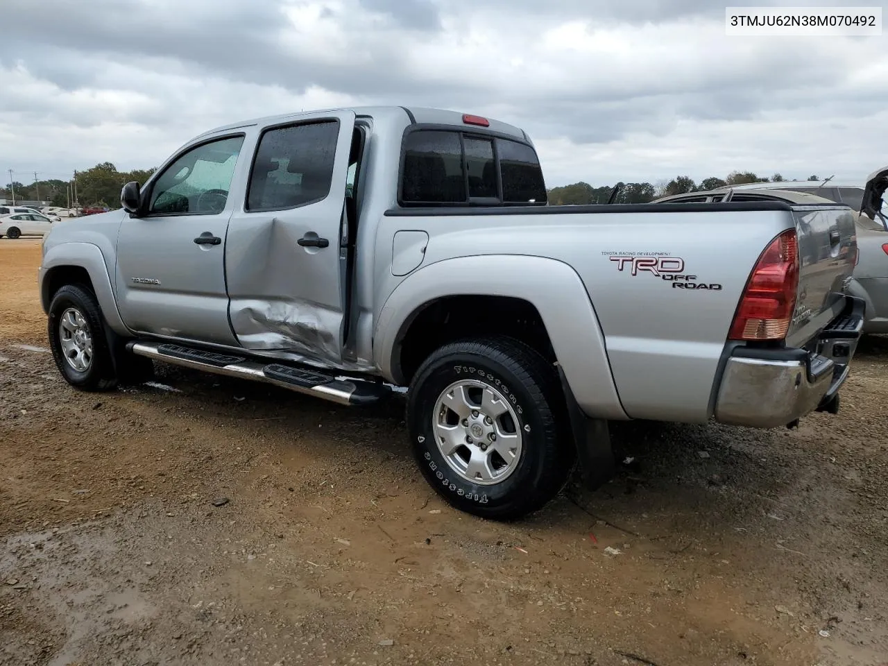 2008 Toyota Tacoma Double Cab Prerunner VIN: 3TMJU62N38M070492 Lot: 78087674