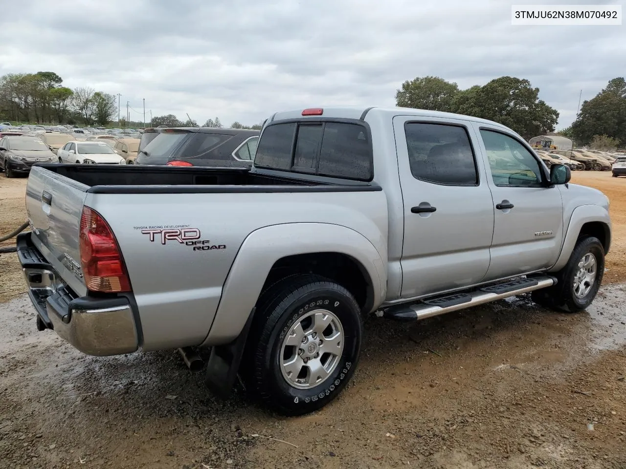 2008 Toyota Tacoma Double Cab Prerunner VIN: 3TMJU62N38M070492 Lot: 78087674