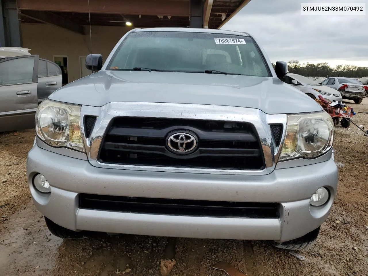 2008 Toyota Tacoma Double Cab Prerunner VIN: 3TMJU62N38M070492 Lot: 78087674