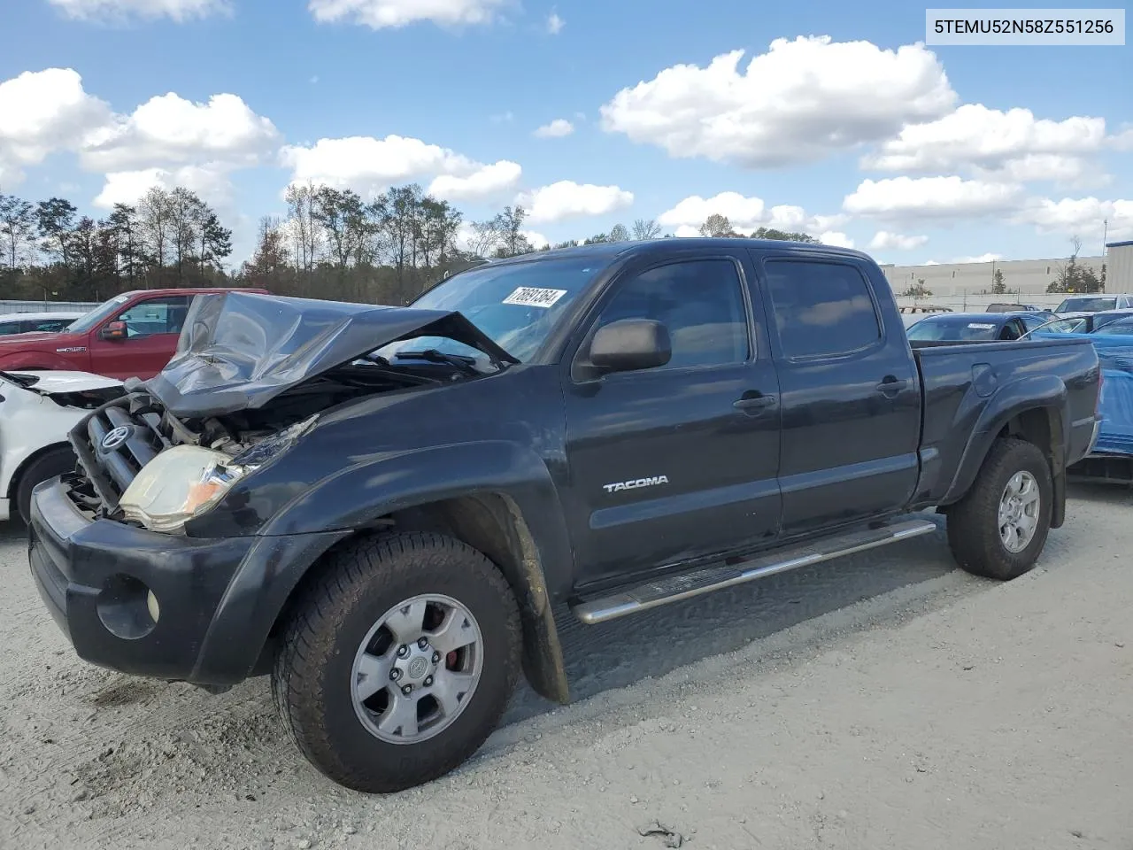 2008 Toyota Tacoma Double Cab Long Bed VIN: 5TEMU52N58Z551256 Lot: 78691364