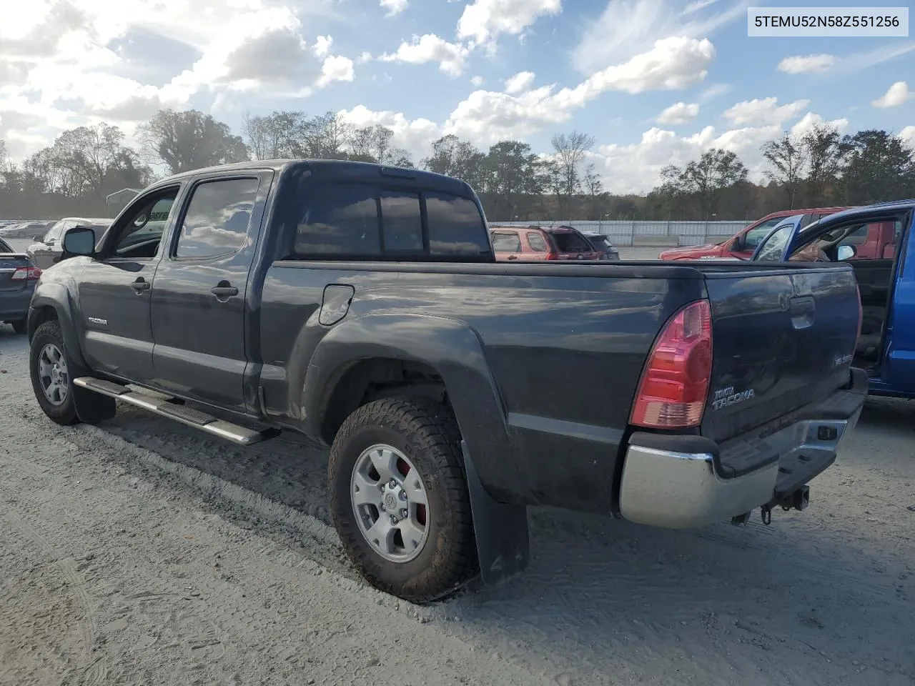 2008 Toyota Tacoma Double Cab Long Bed VIN: 5TEMU52N58Z551256 Lot: 78691364