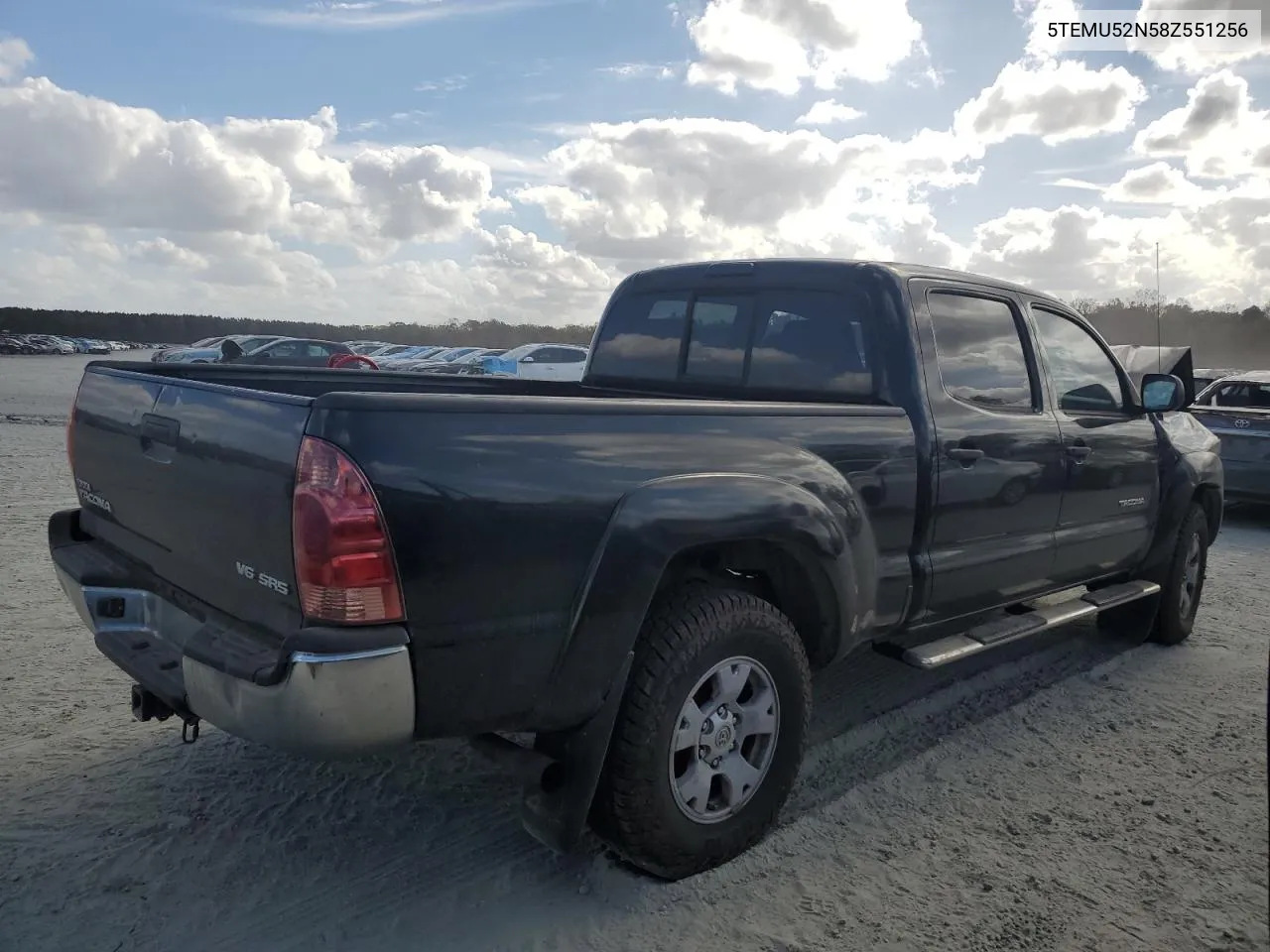 2008 Toyota Tacoma Double Cab Long Bed VIN: 5TEMU52N58Z551256 Lot: 78691364