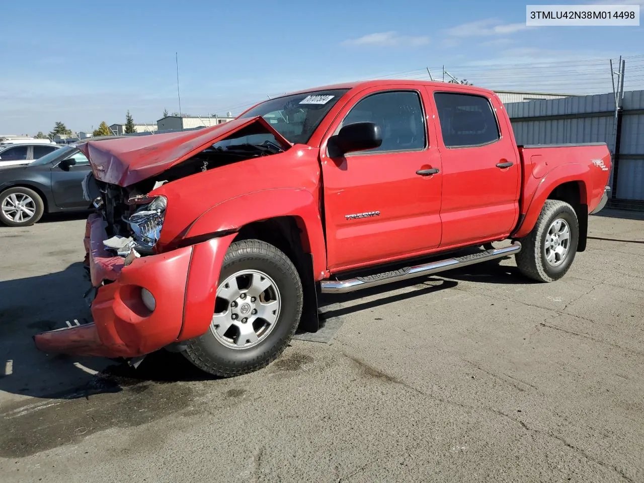 2008 Toyota Tacoma Double Cab VIN: 3TMLU42N38M014498 Lot: 78707504