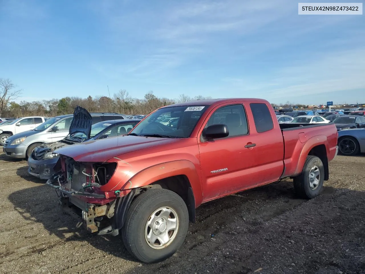 2008 Toyota Tacoma Access Cab VIN: 5TEUX42N98Z473422 Lot: 79536134