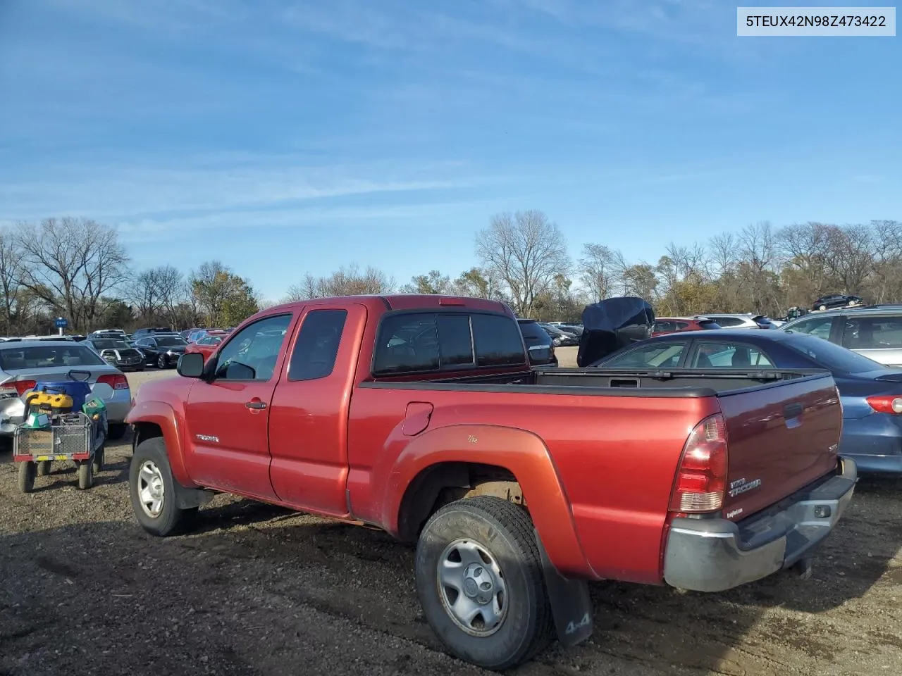 2008 Toyota Tacoma Access Cab VIN: 5TEUX42N98Z473422 Lot: 79536134