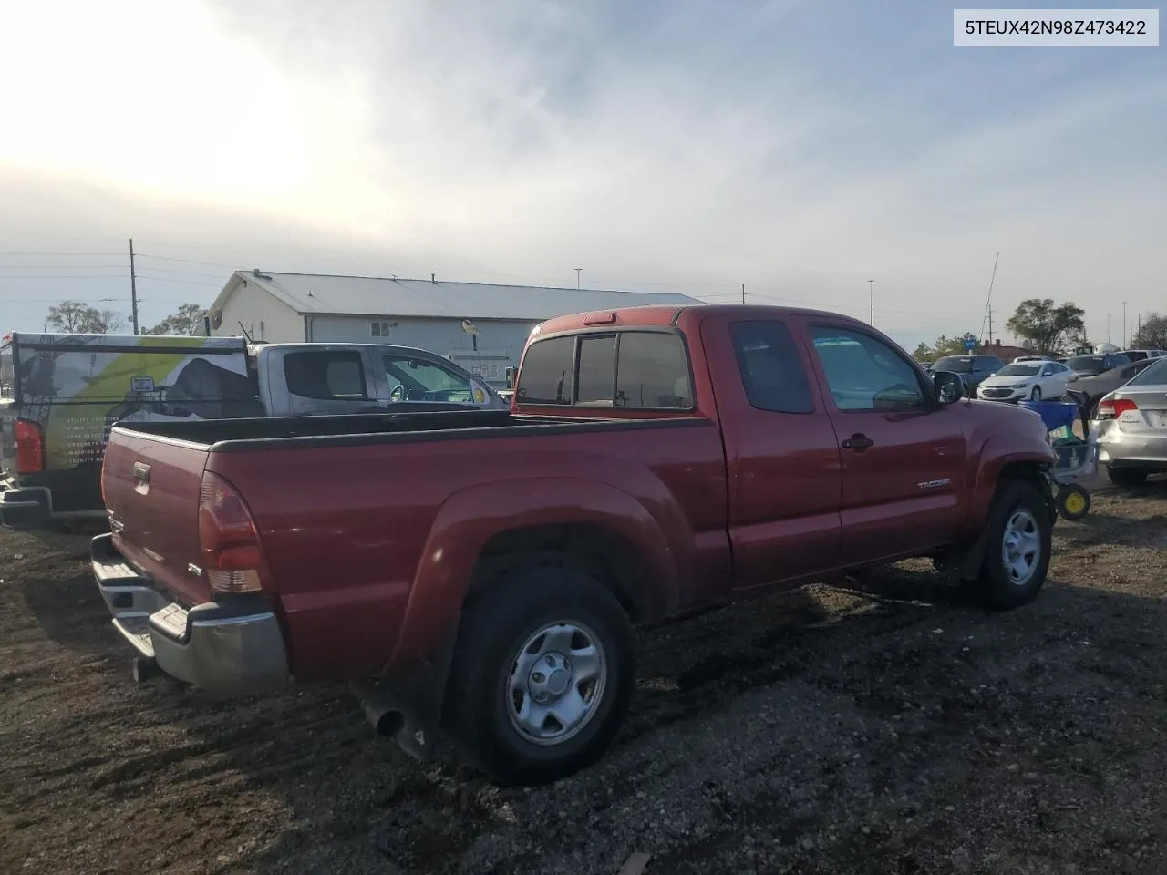 2008 Toyota Tacoma Access Cab VIN: 5TEUX42N98Z473422 Lot: 79536134