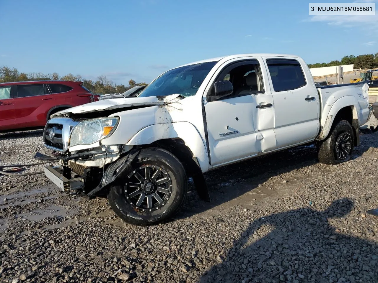 2008 Toyota Tacoma Double Cab Prerunner VIN: 3TMJU62N18M058681 Lot: 79951904