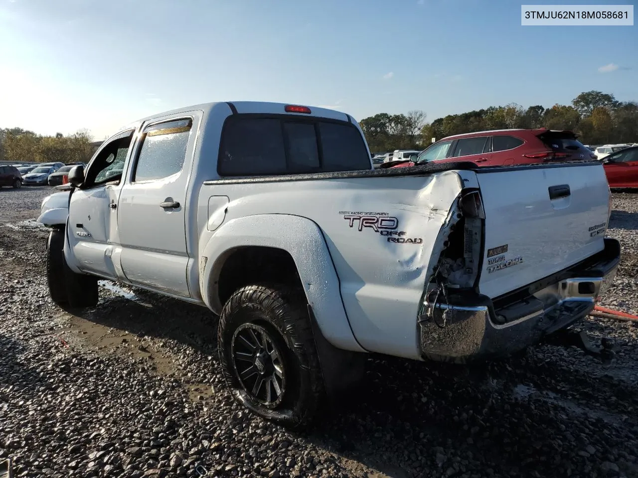 2008 Toyota Tacoma Double Cab Prerunner VIN: 3TMJU62N18M058681 Lot: 79951904