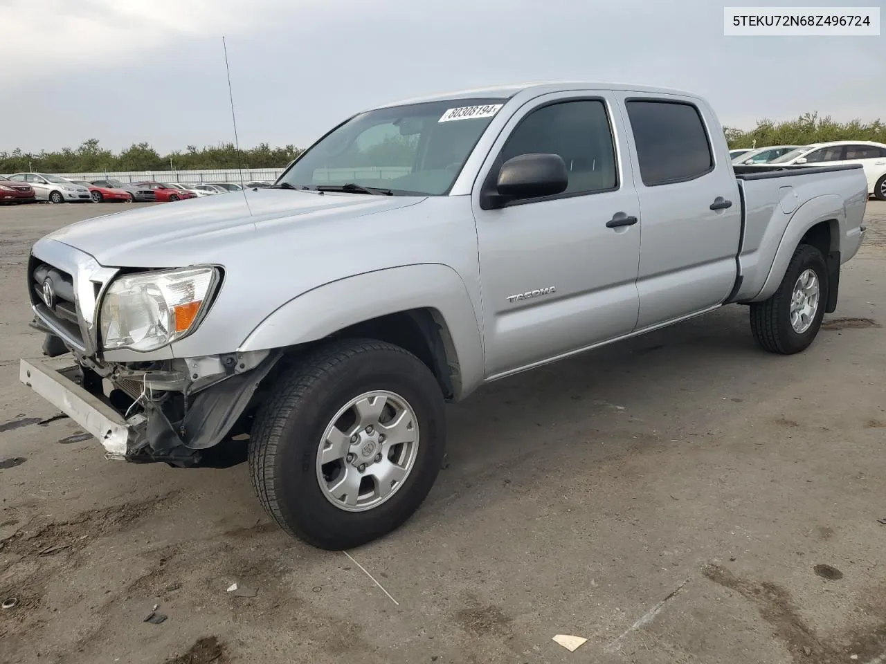 2008 Toyota Tacoma Double Cab Prerunner Long Bed VIN: 5TEKU72N68Z496724 Lot: 80308194