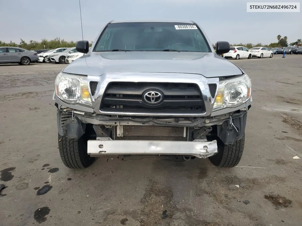 2008 Toyota Tacoma Double Cab Prerunner Long Bed VIN: 5TEKU72N68Z496724 Lot: 80308194