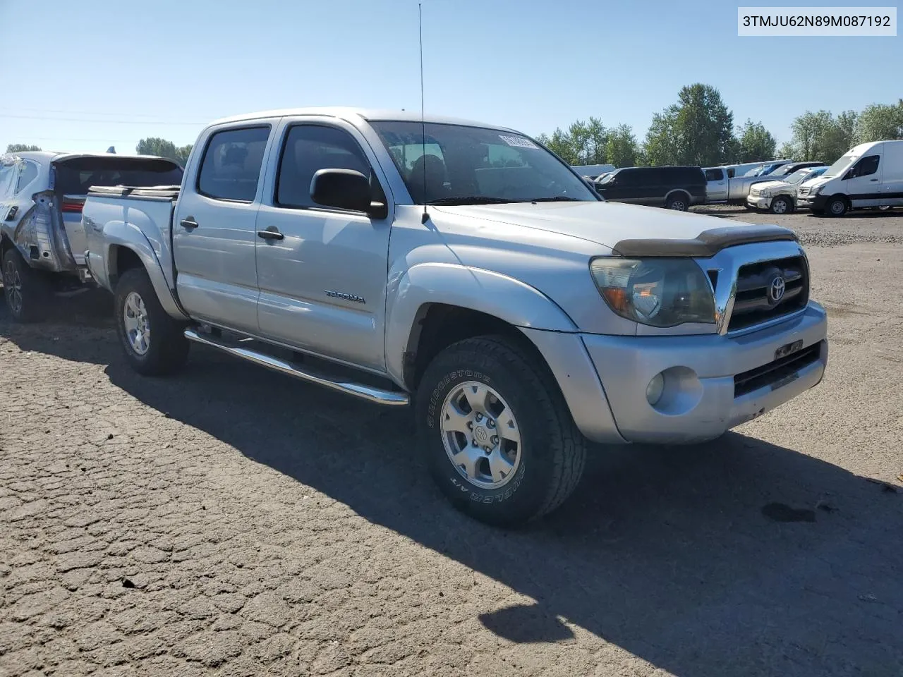 2009 Toyota Tacoma Double Cab Prerunner VIN: 3TMJU62N89M087192 Lot: 59748994