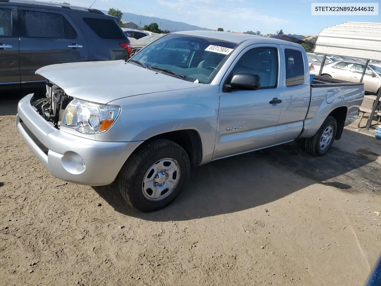 2009 Toyota Tacoma Access Cab VIN: 5TETX22N89Z644632 Lot: 60312904