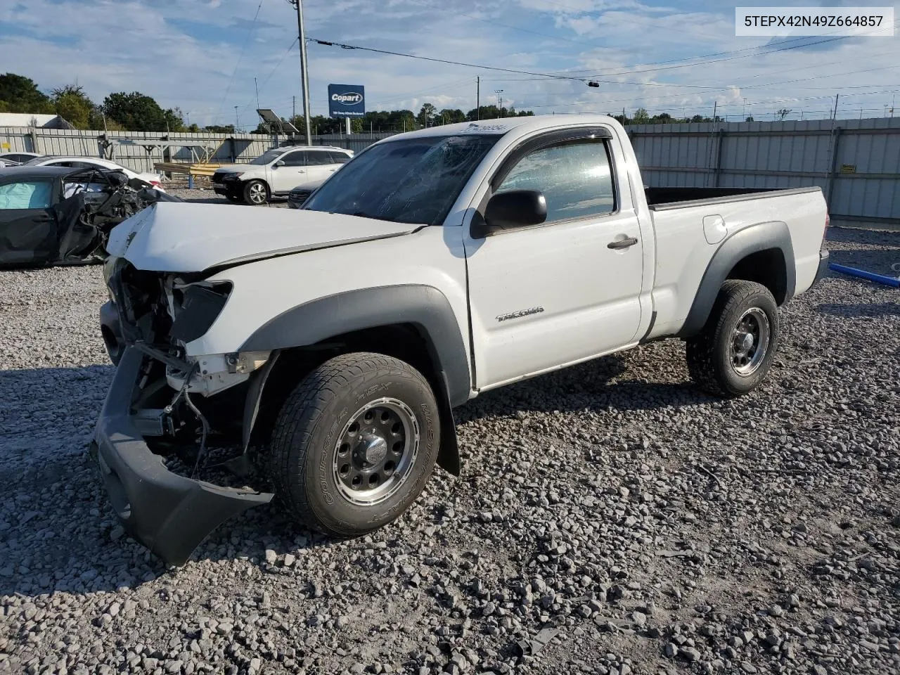 2009 Toyota Tacoma VIN: 5TEPX42N49Z664857 Lot: 74296954