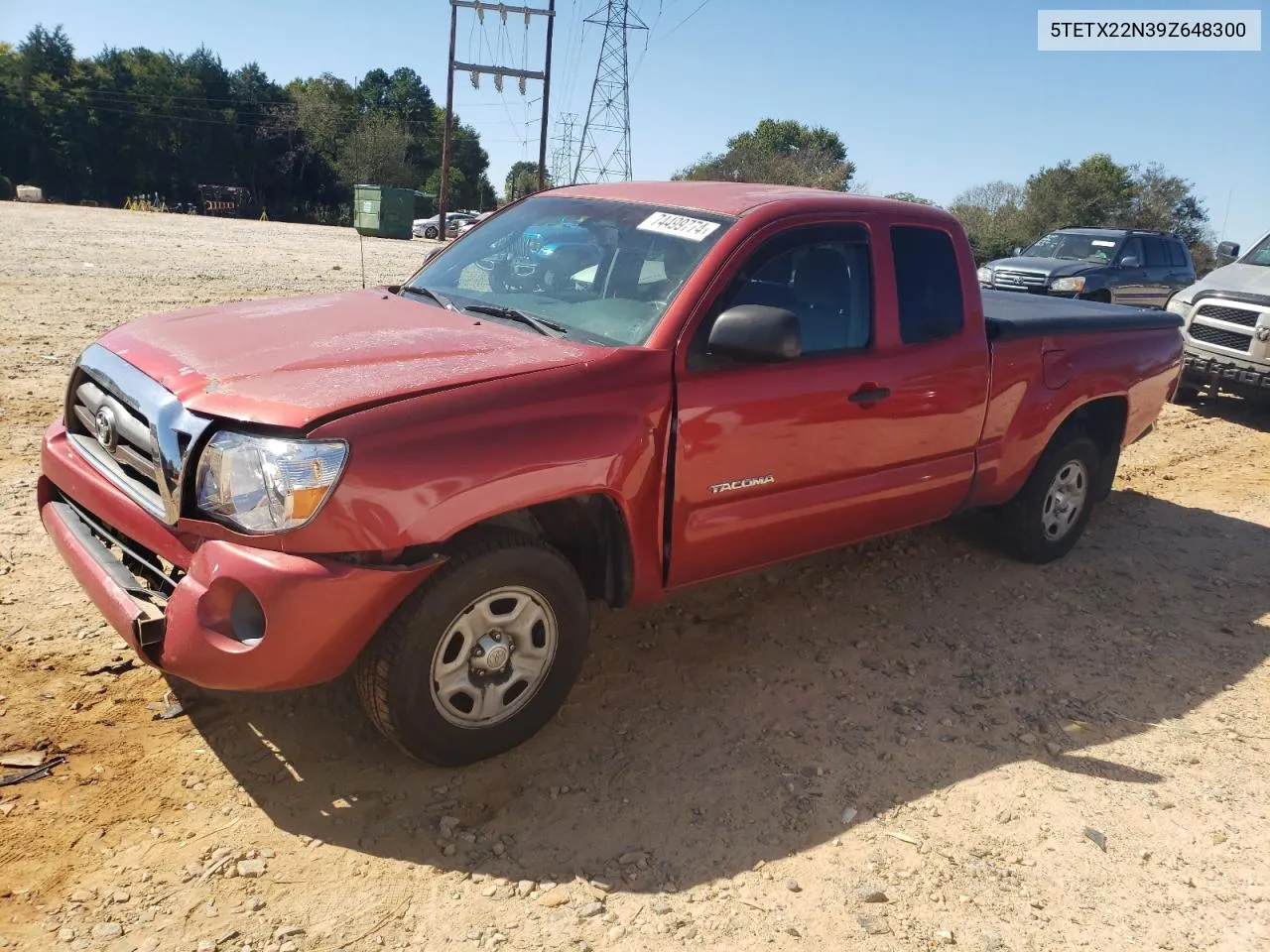 2009 Toyota Tacoma Access Cab VIN: 5TETX22N39Z648300 Lot: 74499774