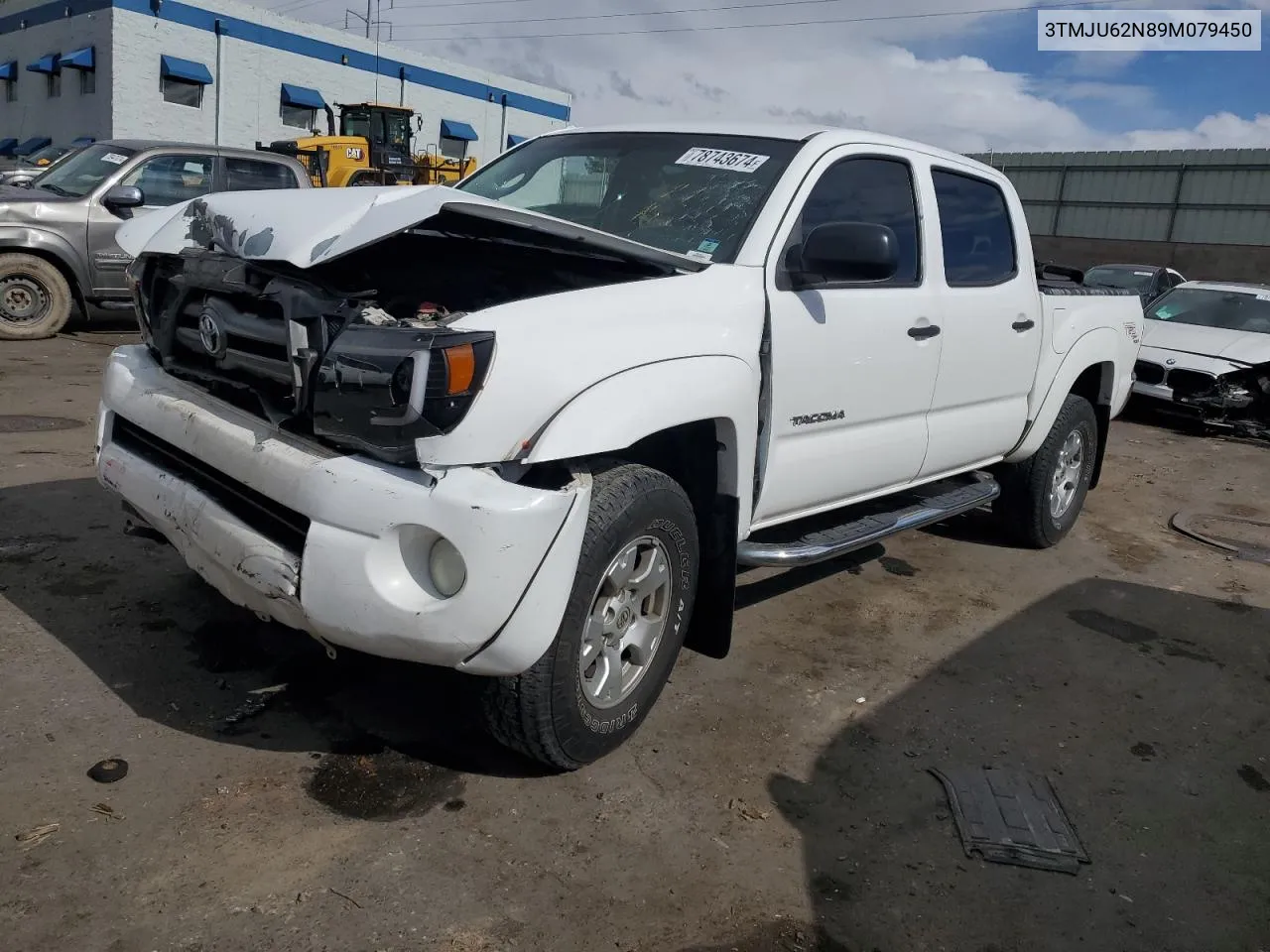 2009 Toyota Tacoma Double Cab Prerunner VIN: 3TMJU62N89M079450 Lot: 78743674