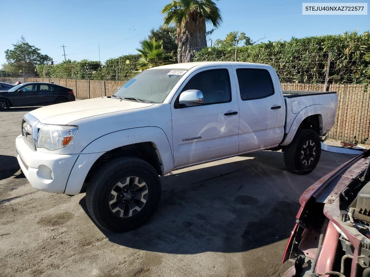 2010 Toyota Tacoma Double Cab Prerunner VIN: 5TEJU4GNXAZ722577 Lot: 67007124