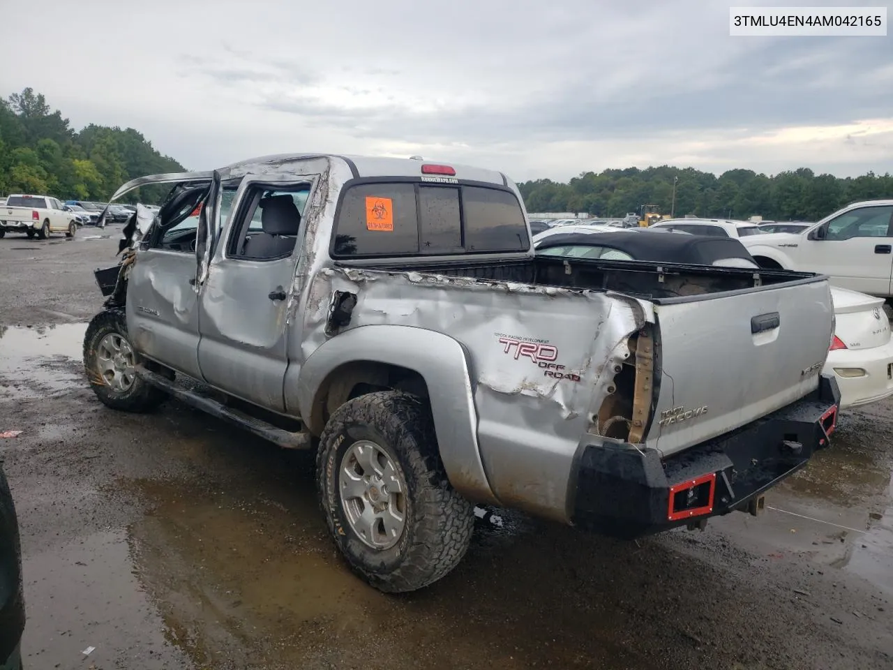 2010 Toyota Tacoma Double Cab VIN: 3TMLU4EN4AM042165 Lot: 67416134