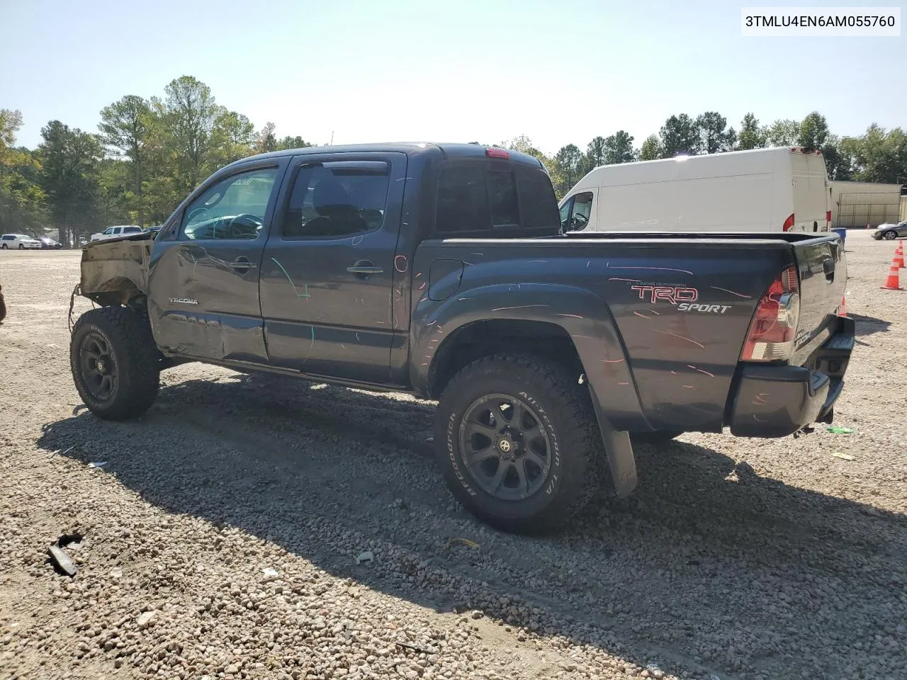 2010 Toyota Tacoma Double Cab VIN: 3TMLU4EN6AM055760 Lot: 70830934