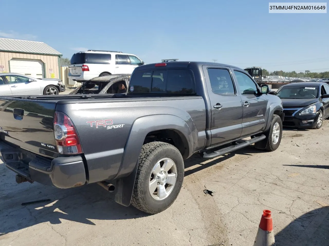 2010 Toyota Tacoma Double Cab Long Bed VIN: 3TMMU4FN2AM016649 Lot: 71871564