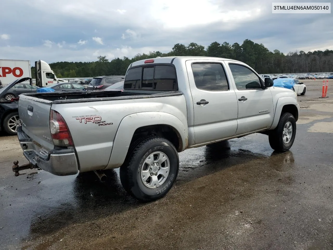 2010 Toyota Tacoma Double Cab VIN: 3TMLU4EN6AM050140 Lot: 72526874