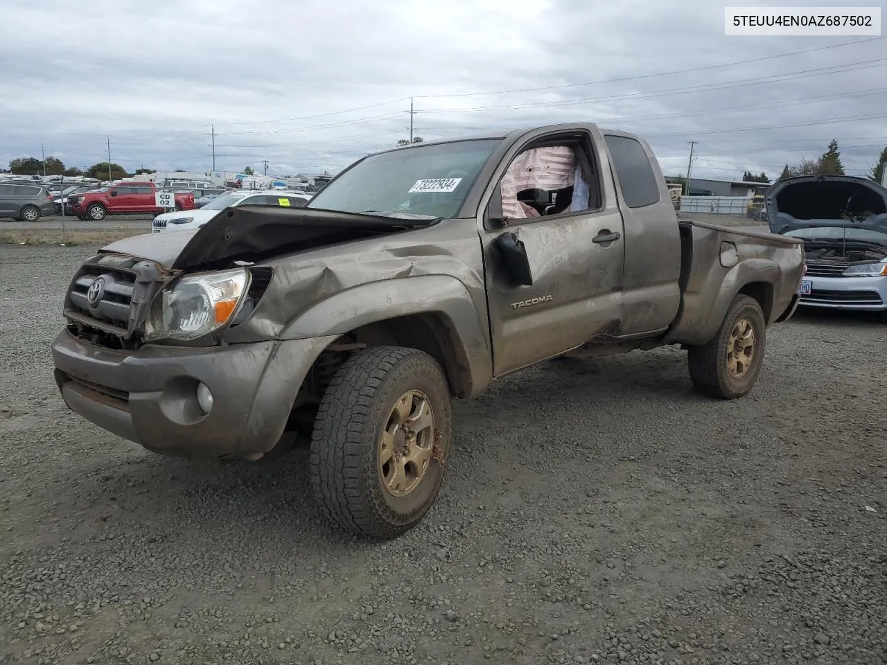 2010 Toyota Tacoma Access Cab VIN: 5TEUU4EN0AZ687502 Lot: 73222934