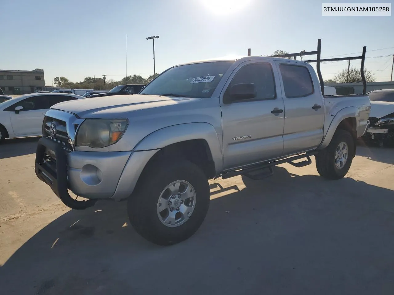 2010 Toyota Tacoma Double Cab Prerunner VIN: 3TMJU4GN1AM105288 Lot: 73367594