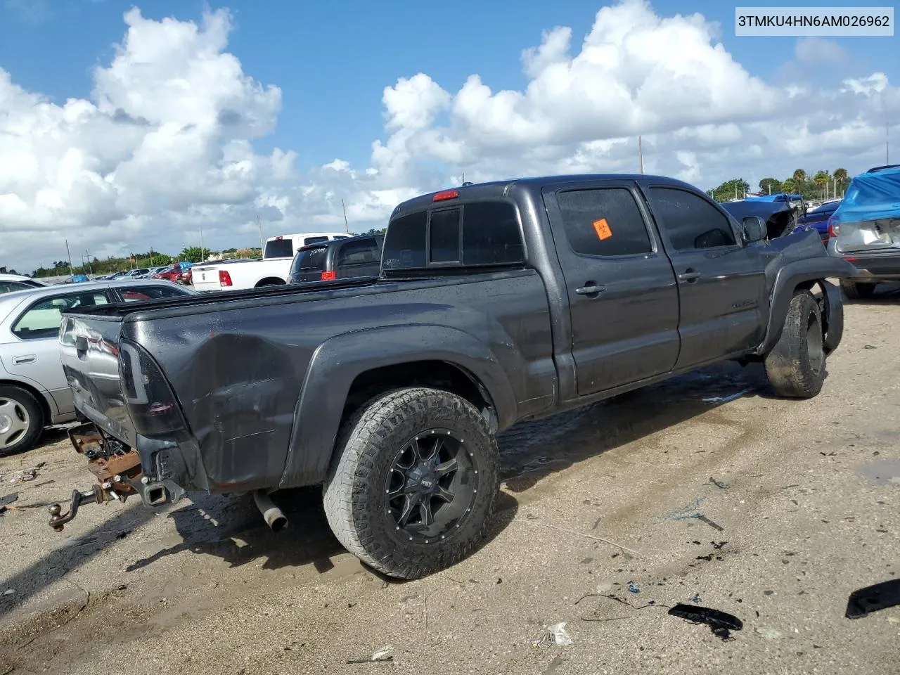 2010 Toyota Tacoma Double Cab Prerunner Long Bed VIN: 3TMKU4HN6AM026962 Lot: 76727574