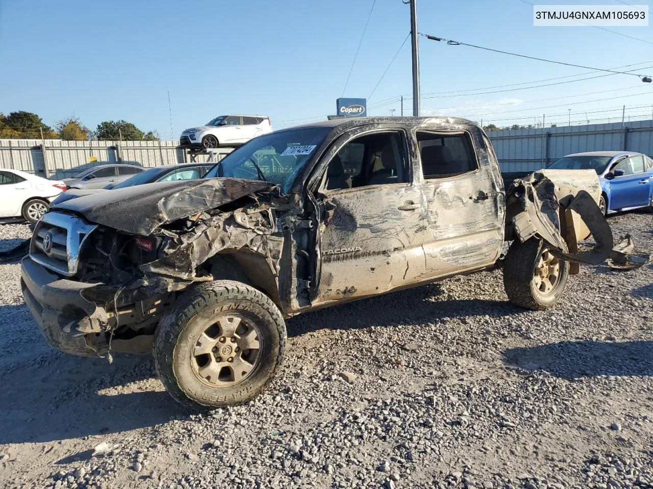 2010 Toyota Tacoma Double Cab Prerunner VIN: 3TMJU4GNXAM105693 Lot: 77074204