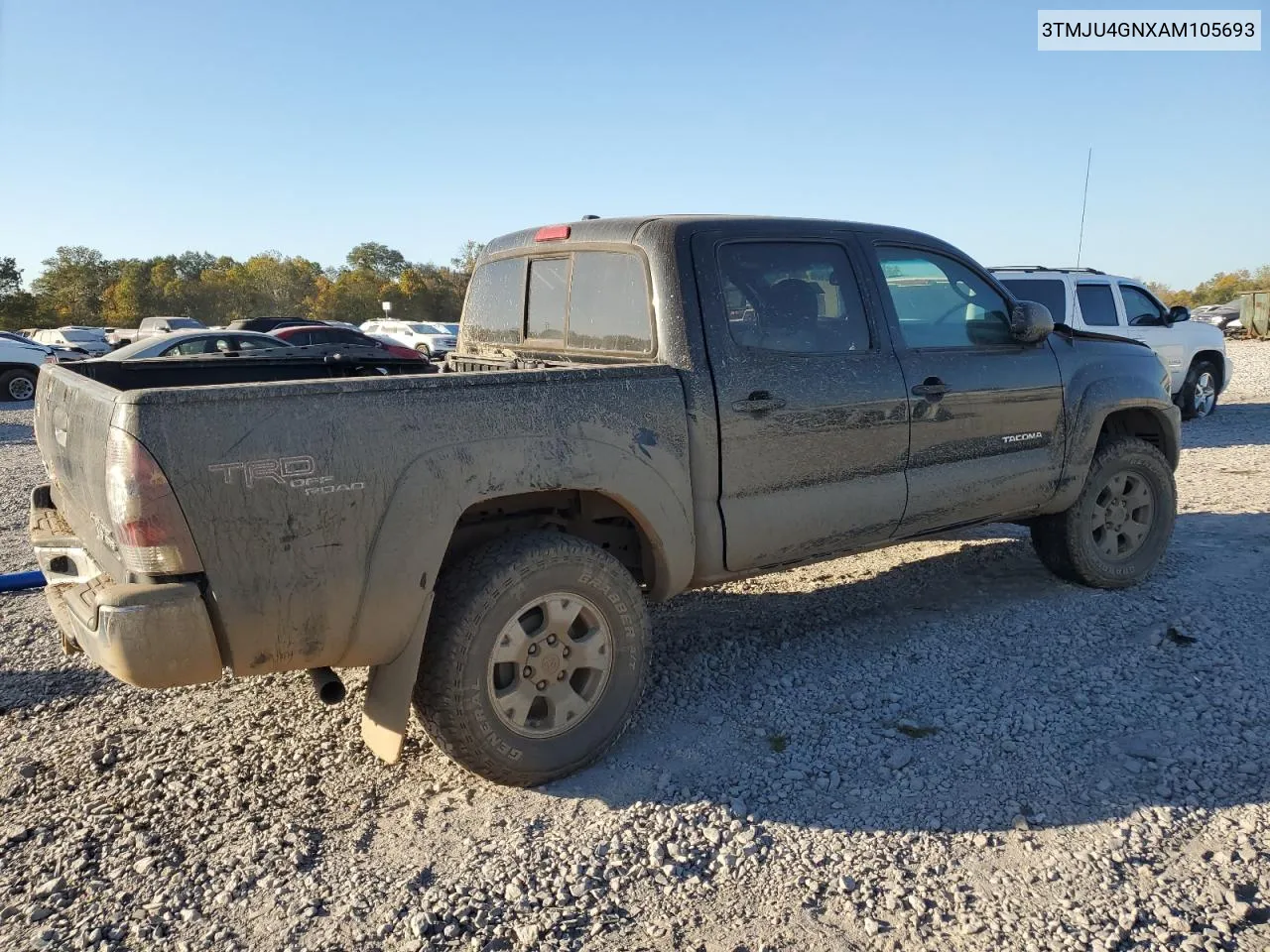 2010 Toyota Tacoma Double Cab Prerunner VIN: 3TMJU4GNXAM105693 Lot: 77074204