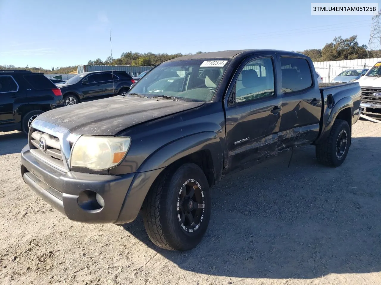 2010 Toyota Tacoma Double Cab VIN: 3TMLU4EN1AM051258 Lot: 77182514