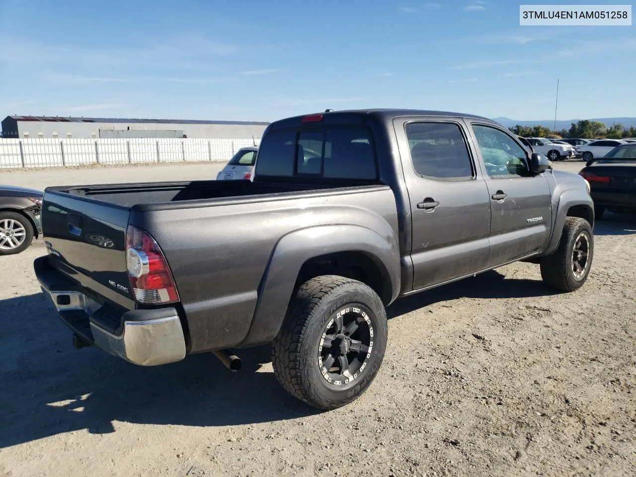 2010 Toyota Tacoma Double Cab VIN: 3TMLU4EN1AM051258 Lot: 77182514