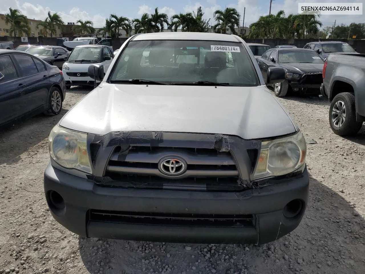 2010 Toyota Tacoma VIN: 5TENX4CN6AZ694114 Lot: 78480174