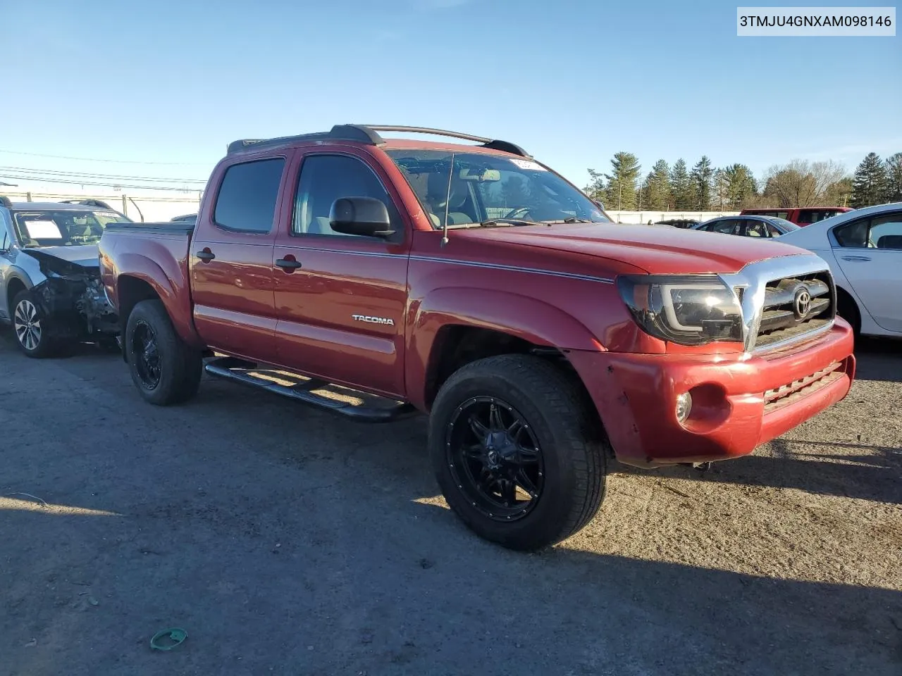 2010 Toyota Tacoma Double Cab Prerunner VIN: 3TMJU4GNXAM098146 Lot: 80247774