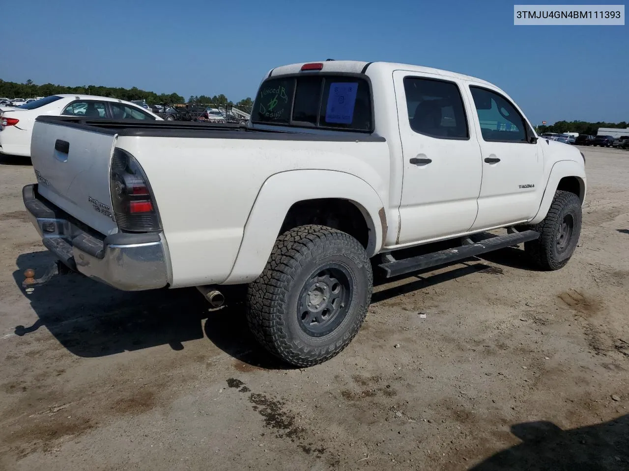 2011 Toyota Tacoma Double Cab Prerunner VIN: 3TMJU4GN4BM111393 Lot: 52333444